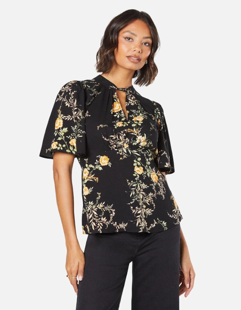 Womens/Ladies Twist Neck Blouse