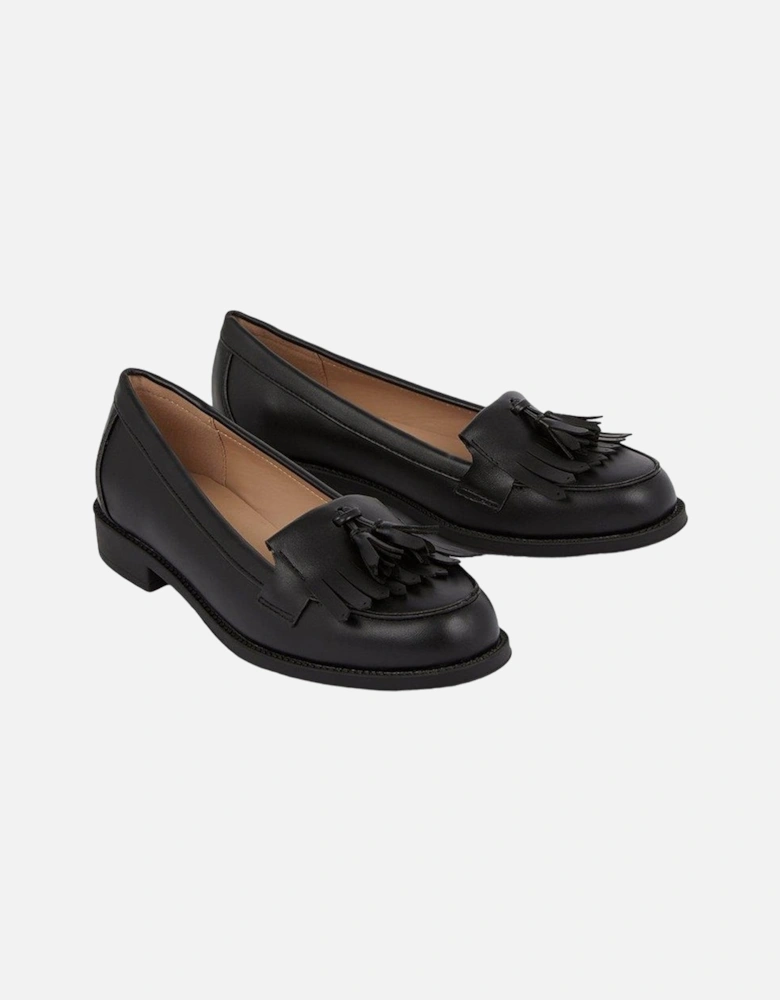 Womens/Ladies Leigh Fringe Wide Loafers