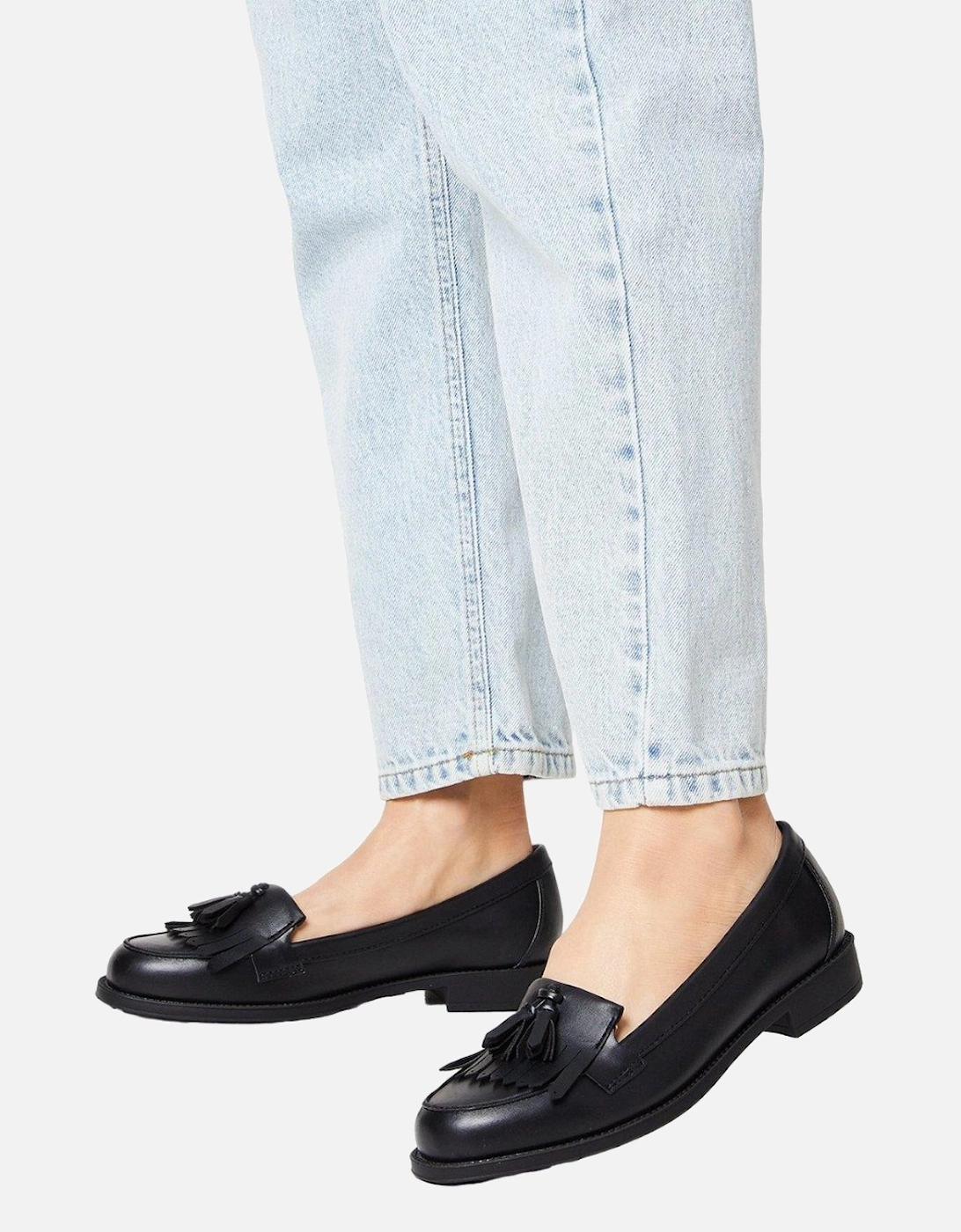 Womens/Ladies Leigh Fringe Wide Loafers