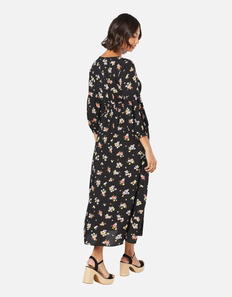 Womens/Ladies Floral V Neck Midi Dress