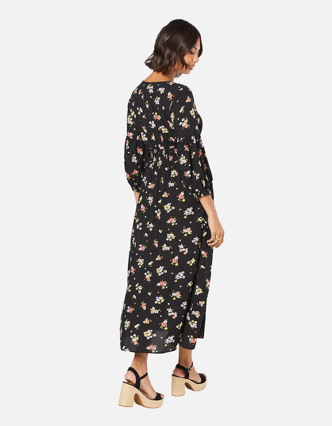 Womens/Ladies Floral V Neck Midi Dress