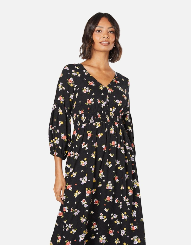 Womens/Ladies Floral V Neck Midi Dress