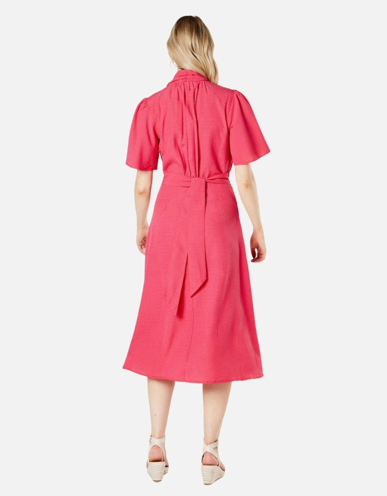 Womens/Ladies Textured Woven Midi Dress