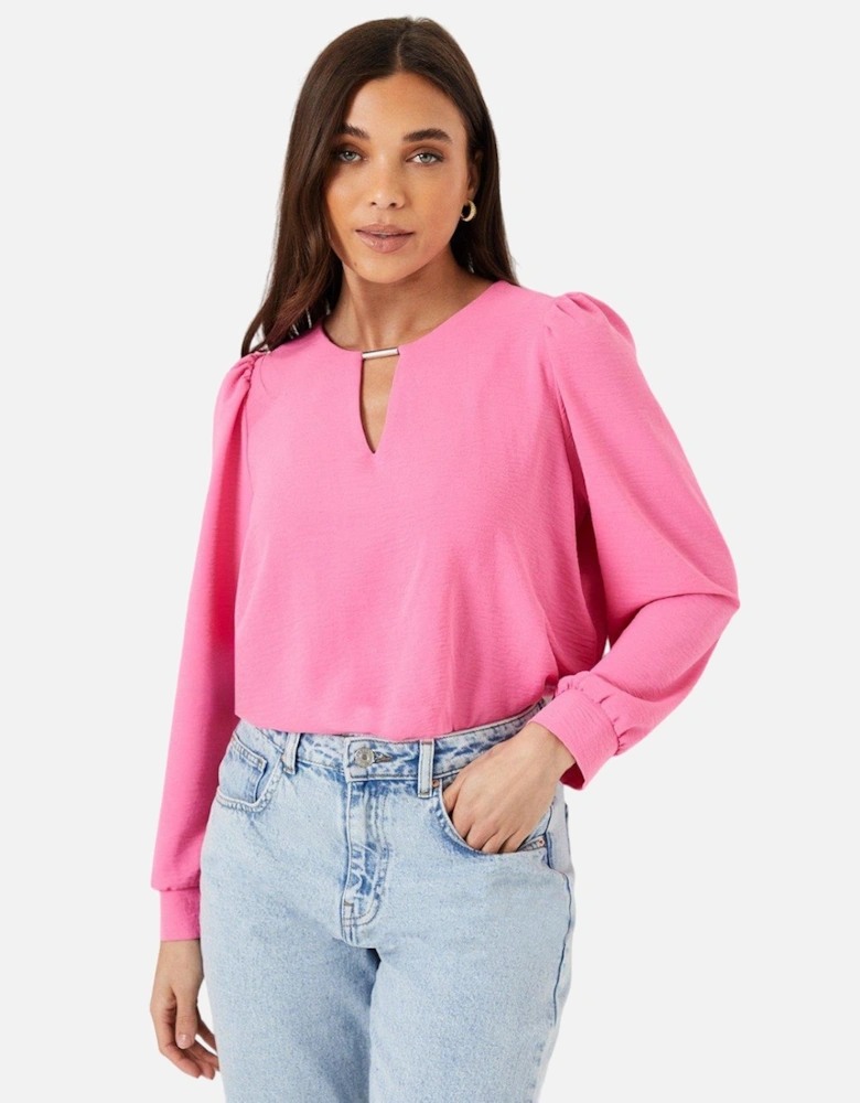 Womens/Ladies Overhead Petite Long-Sleeved Blouse