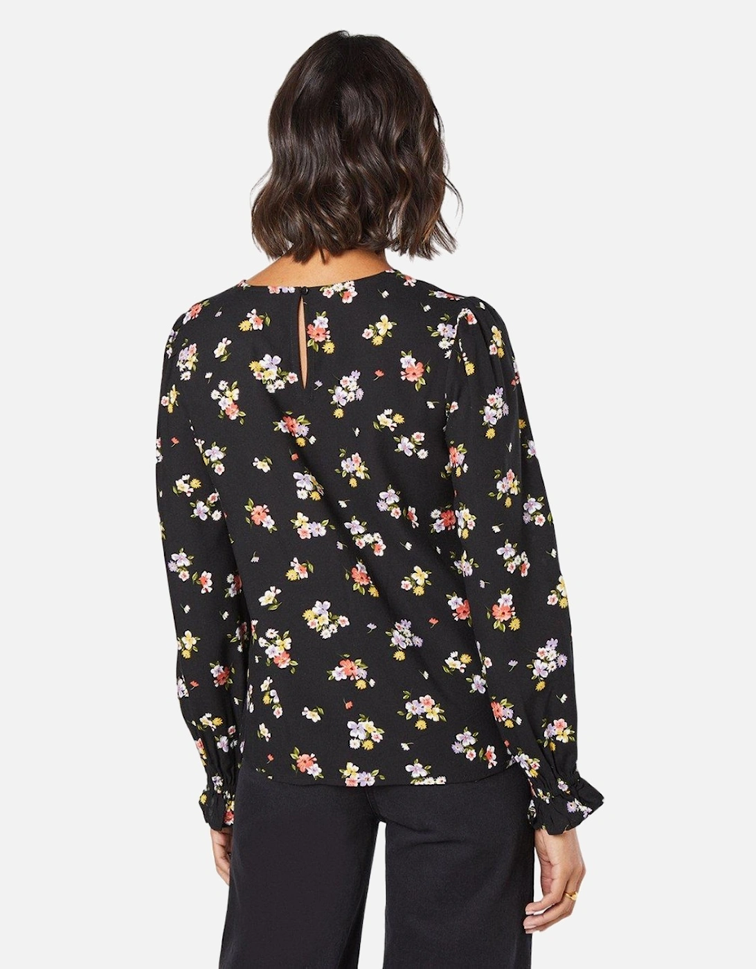 Womens/Ladies Ditsy Floral Long-Sleeved Blouse