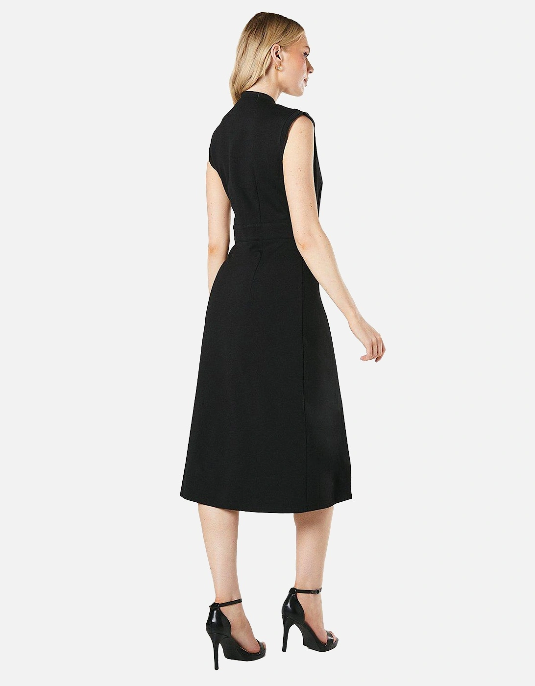 Womens/Ladies Ponte Button Midi Dress