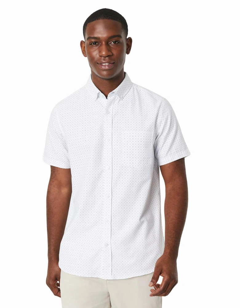 Mens Geometric Short-Sleeved Shirt