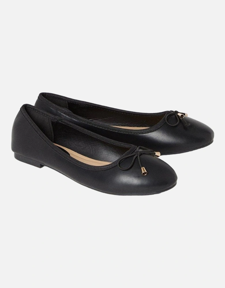 Womens/Ladies Tonya Comfort Bow Detail Wide Ballerina Flats