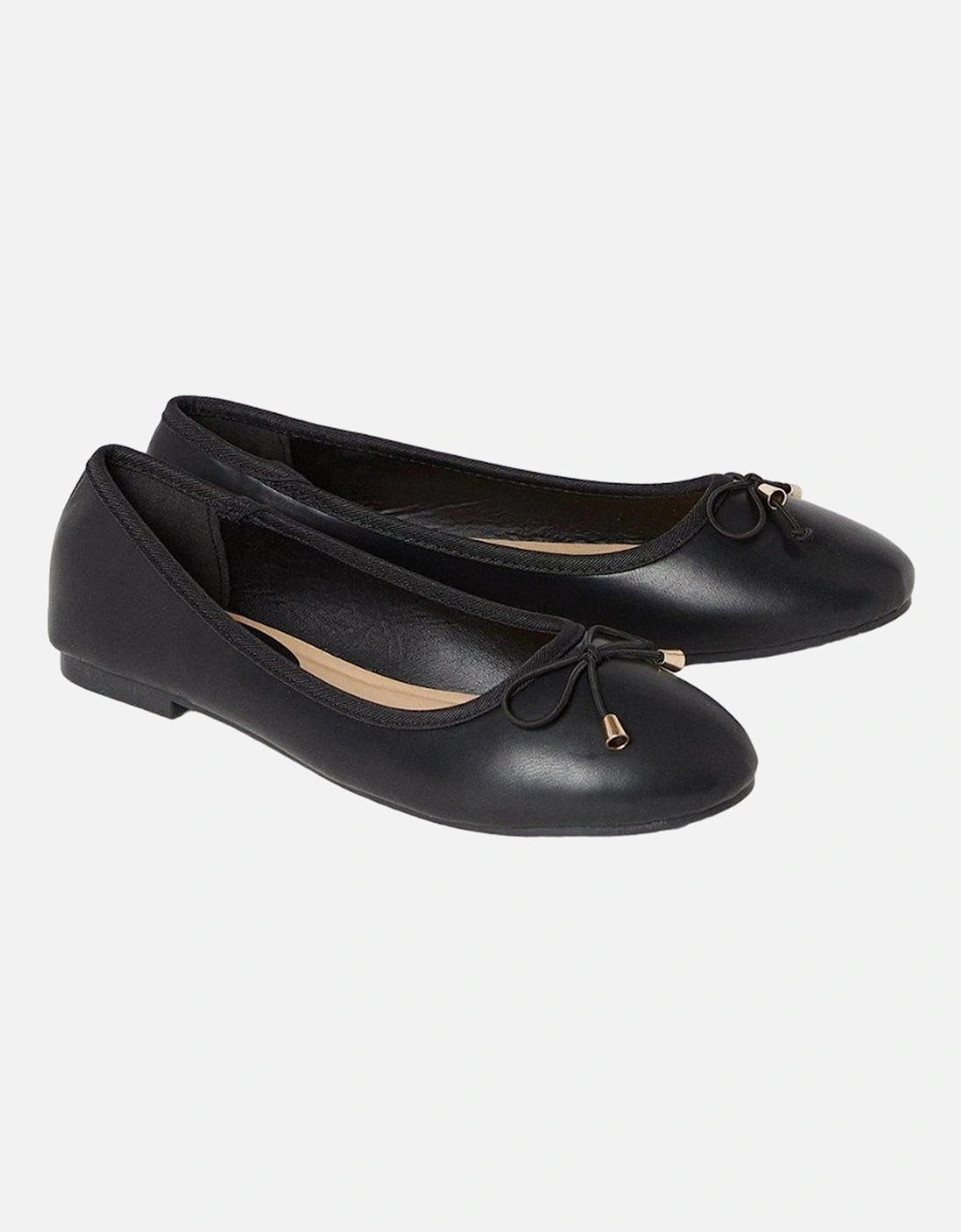 Womens/Ladies Tonya Comfort Bow Detail Wide Ballerina Flats, 4 of 3