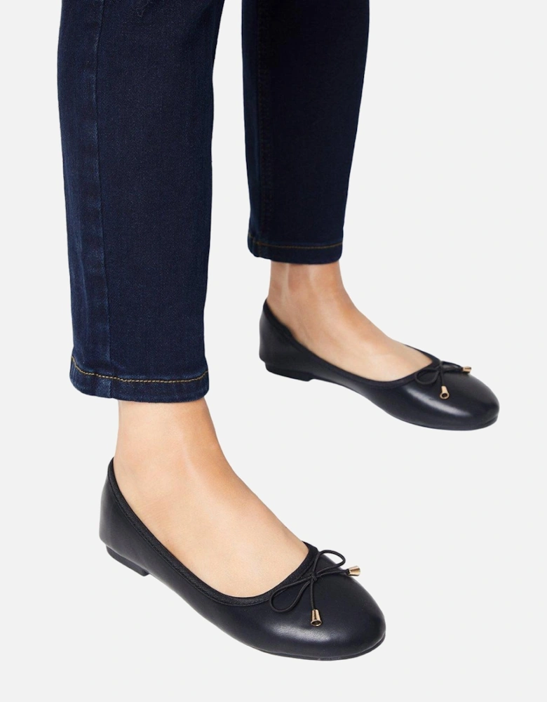 Womens/Ladies Tonya Comfort Bow Detail Wide Ballerina Flats