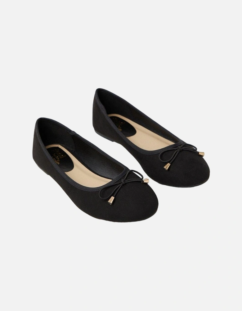 Womens/Ladies Tonya Comfort Bow Detail Wide Ballerina Flats