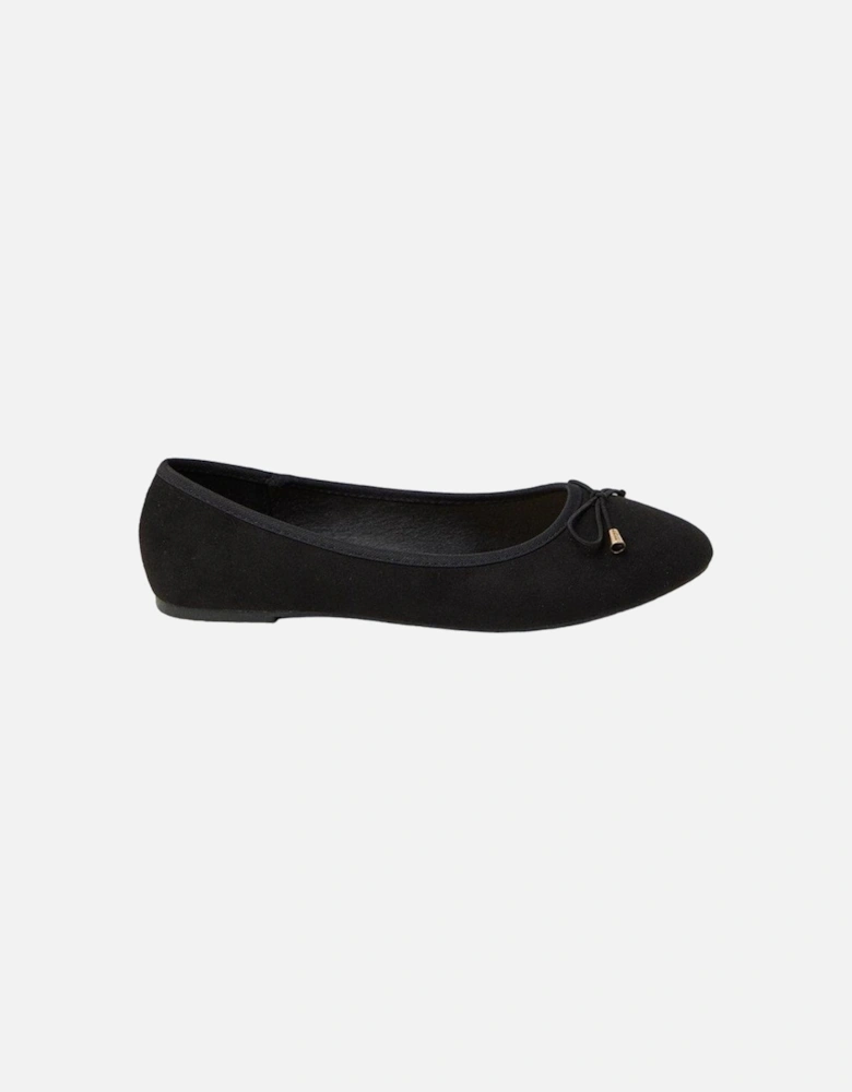 Womens/Ladies Tonya Comfort Bow Detail Wide Ballerina Flats