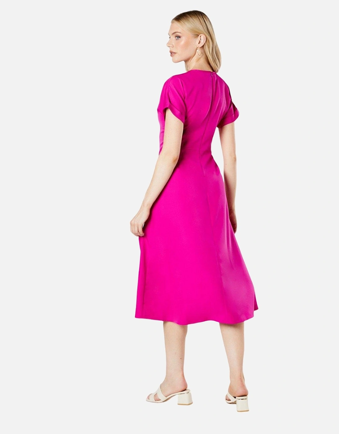 Womens/Ladies Pleat Front Midi Dress