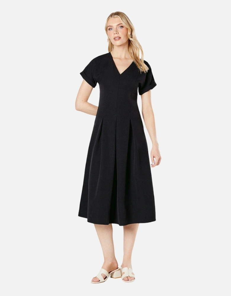 Womens/Ladies Pleat Front Midi Dress