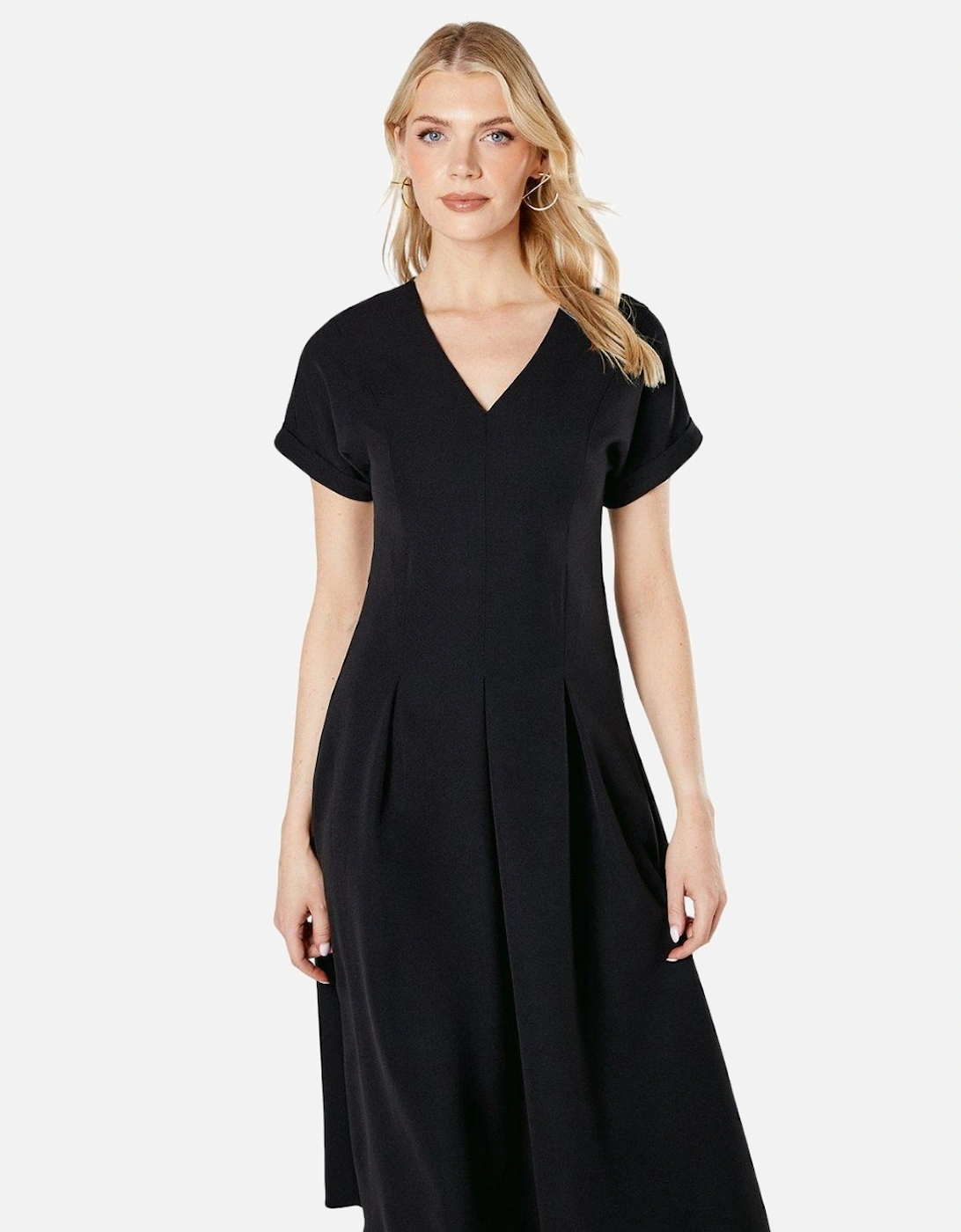 Womens/Ladies Pleat Front Midi Dress