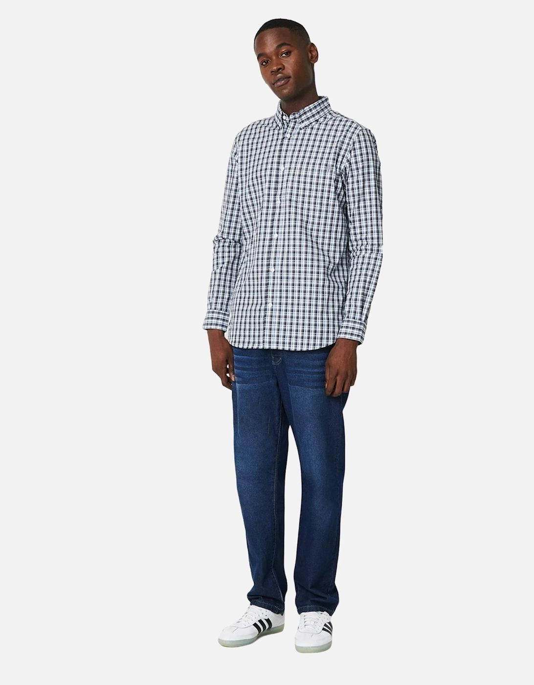 Mens Graph Checked Long-Sleeved Shirt