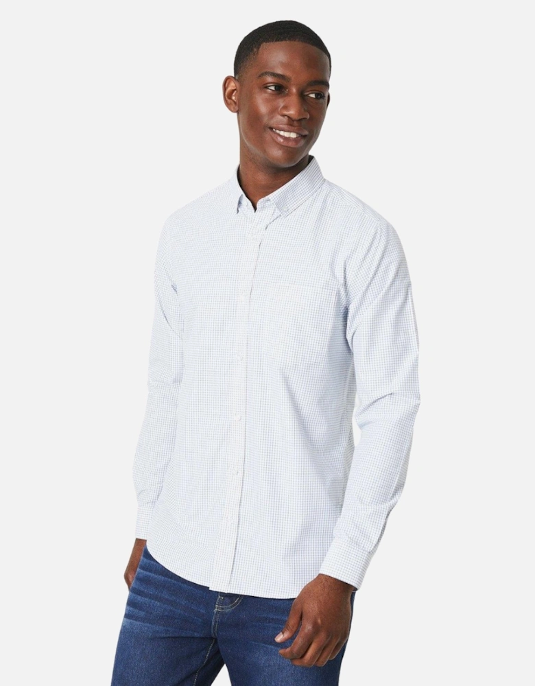 Mens Tattersall Check Long-Sleeved Shirt