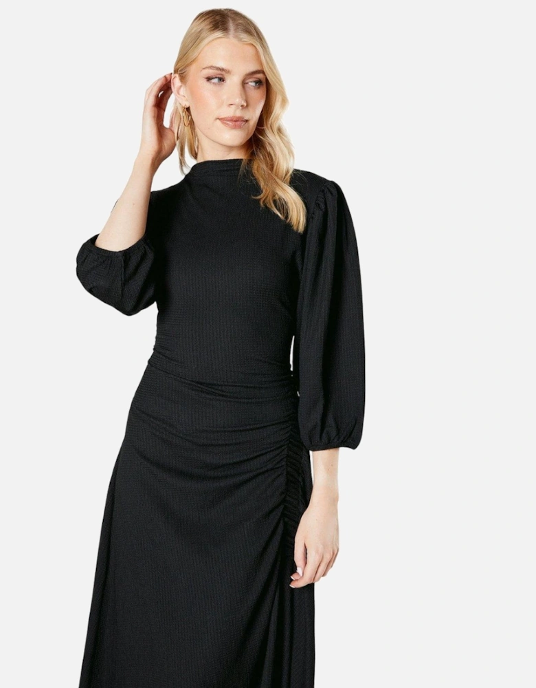 Womens/Ladies Ruched Jersey Textured Midi Dress