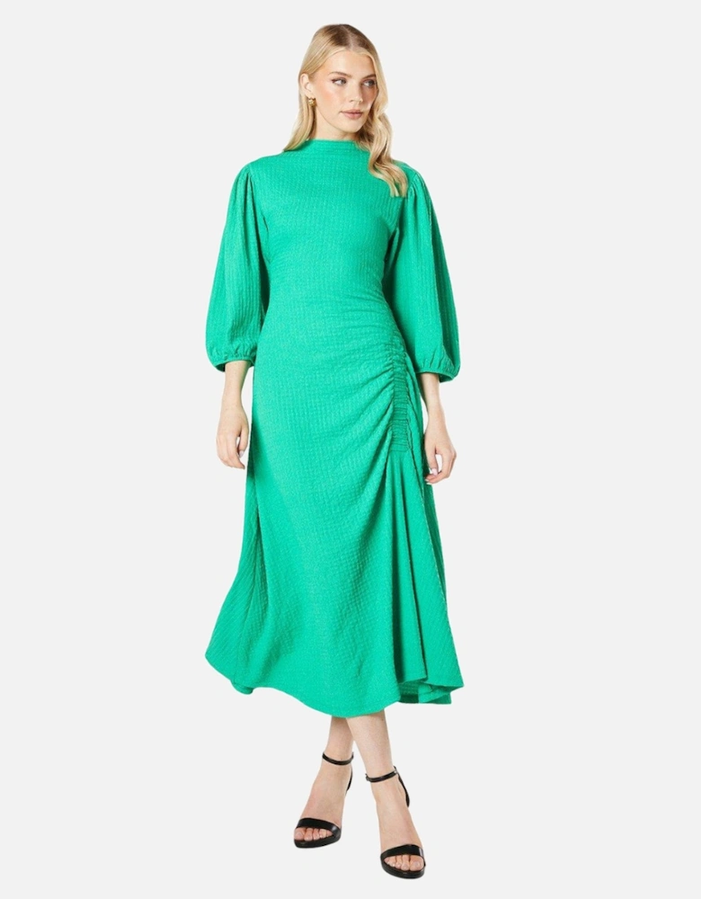 Womens/Ladies Ruched Jersey Textured Midi Dress