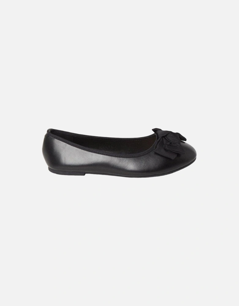 Womens/Ladies Palmer Bow Wide Ballerina Flats