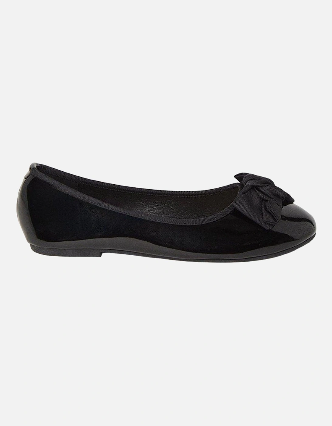 Womens/Ladies Palmer Bow Wide Ballerina Flats