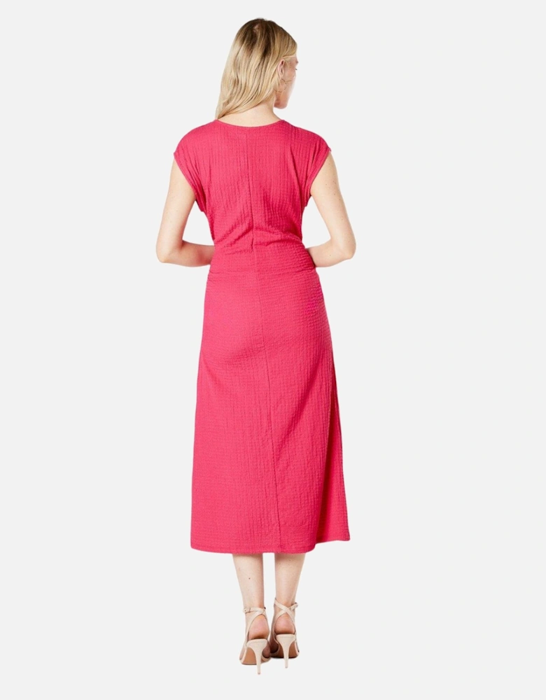 Womens/Ladies Textured Jersey Ruched Midi Dress