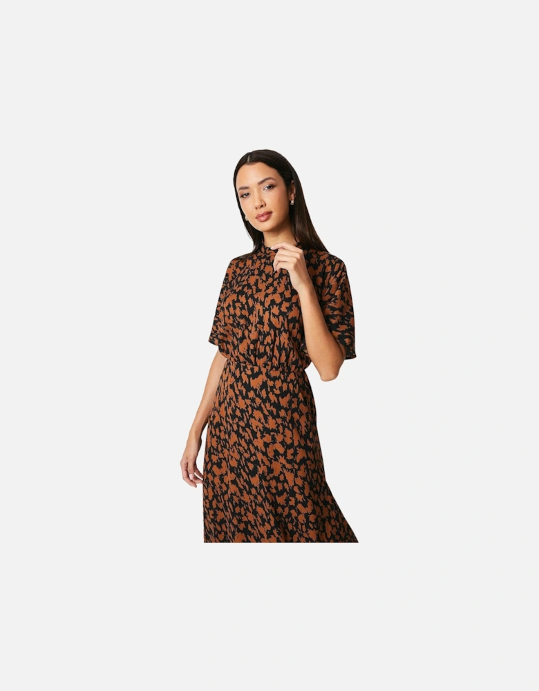 Womens/Ladies Abstract High-Neck Midi Dress