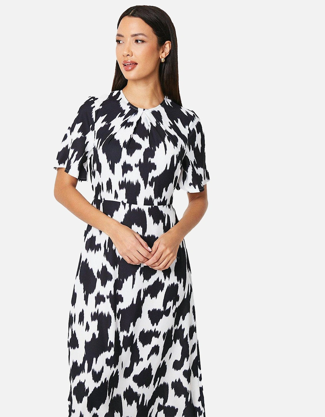 Womens/Ladies Dalmatian Print Volume Midi Dress