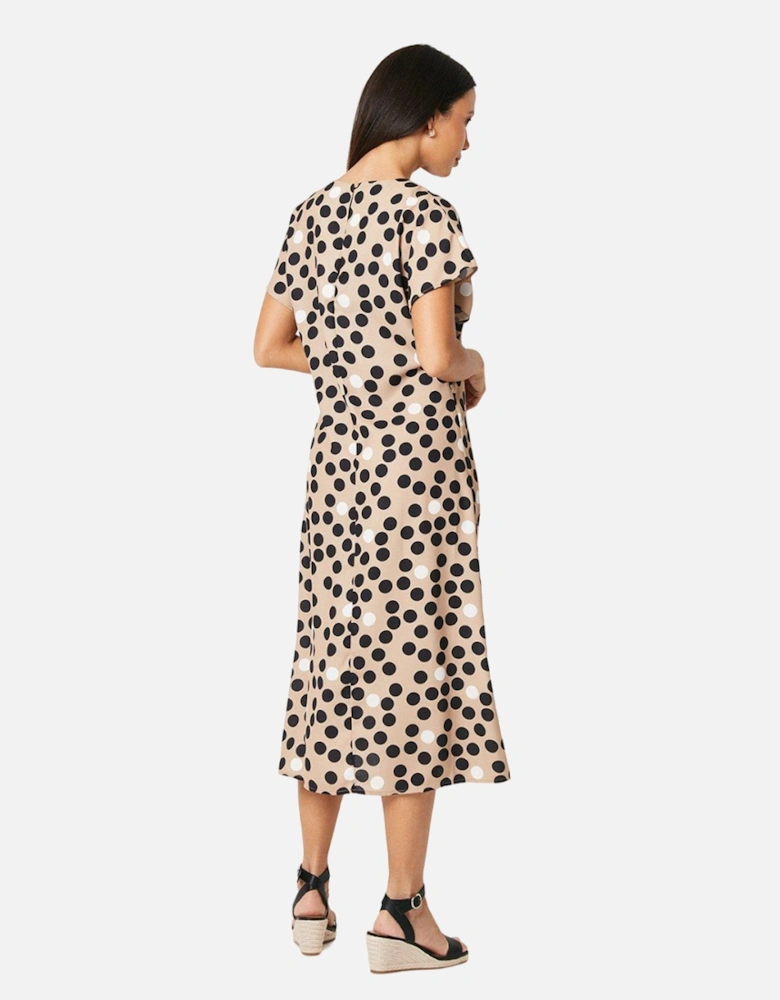 Womens/Ladies Spotted Midi Dress