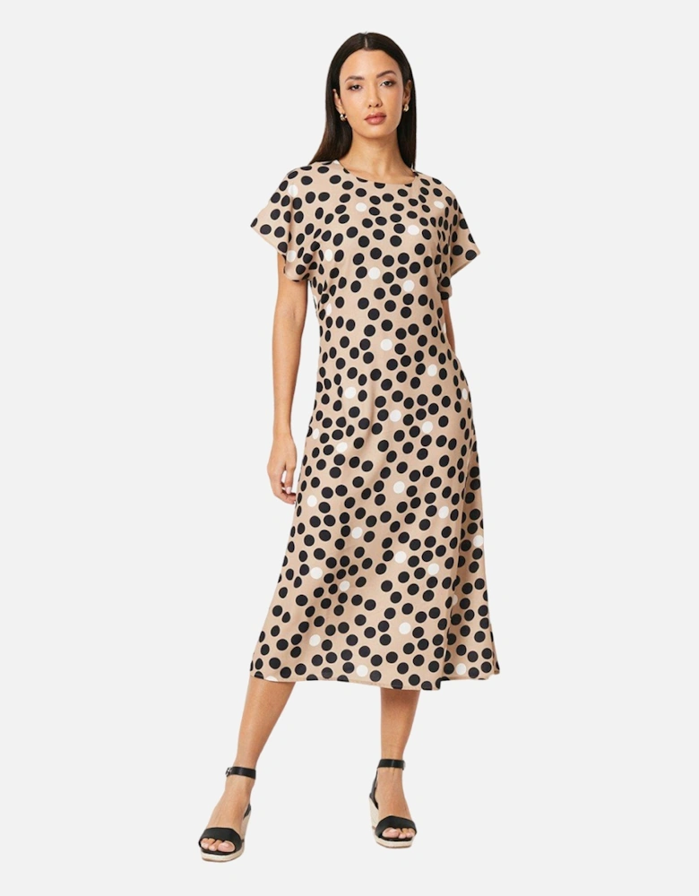 Womens/Ladies Spotted Midi Dress