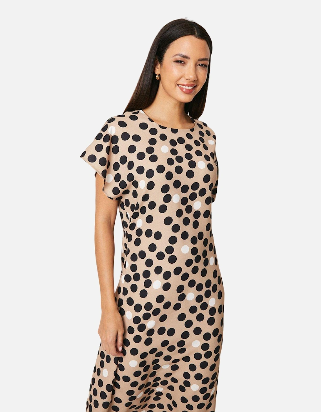 Womens/Ladies Spotted Midi Dress