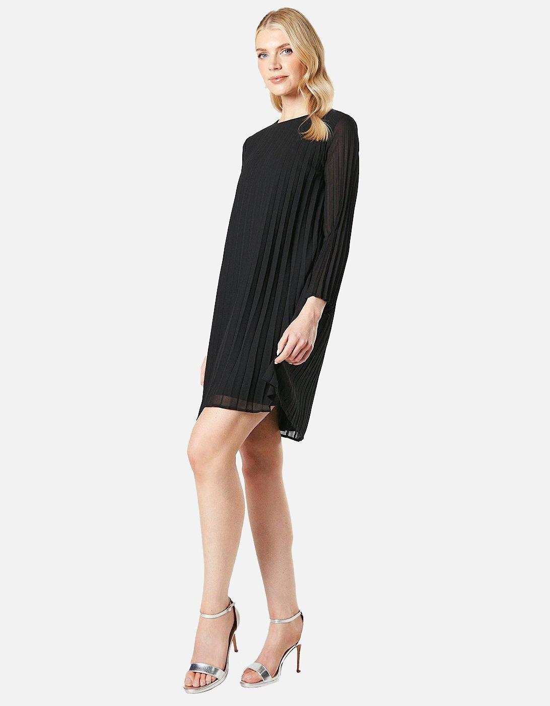 Womens/Ladies Graduated Pleated Shift Dress