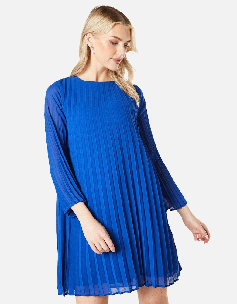 Womens/Ladies Graduated Pleated Shift Dress