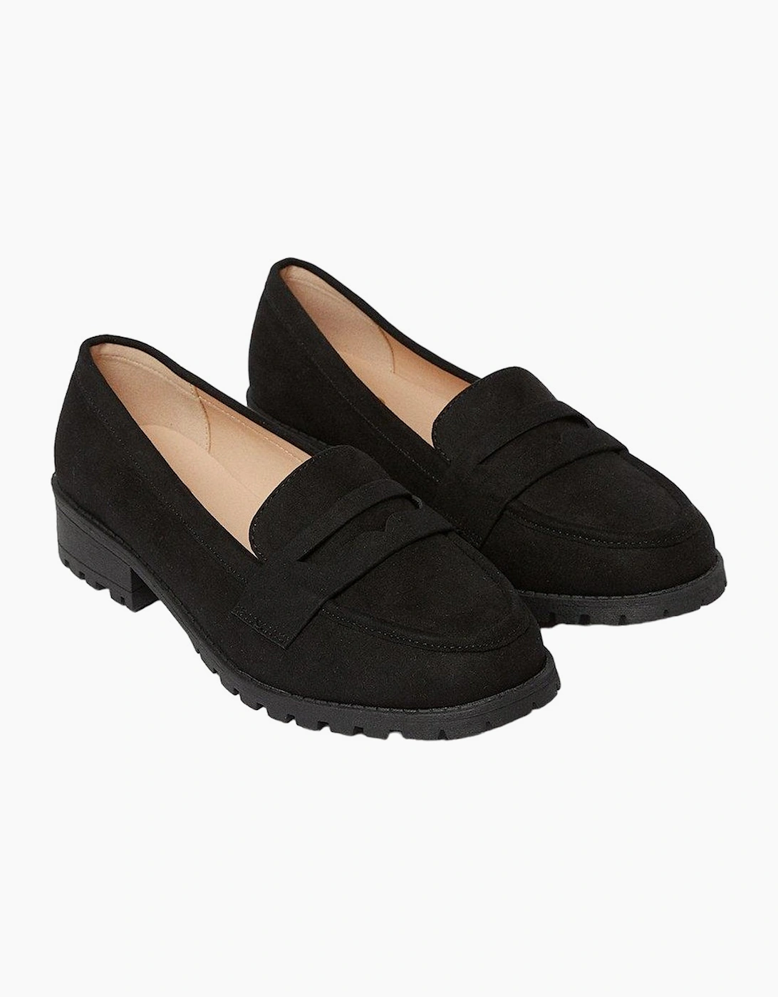 Women's Dorothy Perkins Womens/Ladies Leoni Wide Penny Loafers - Black/Black - Size: 5