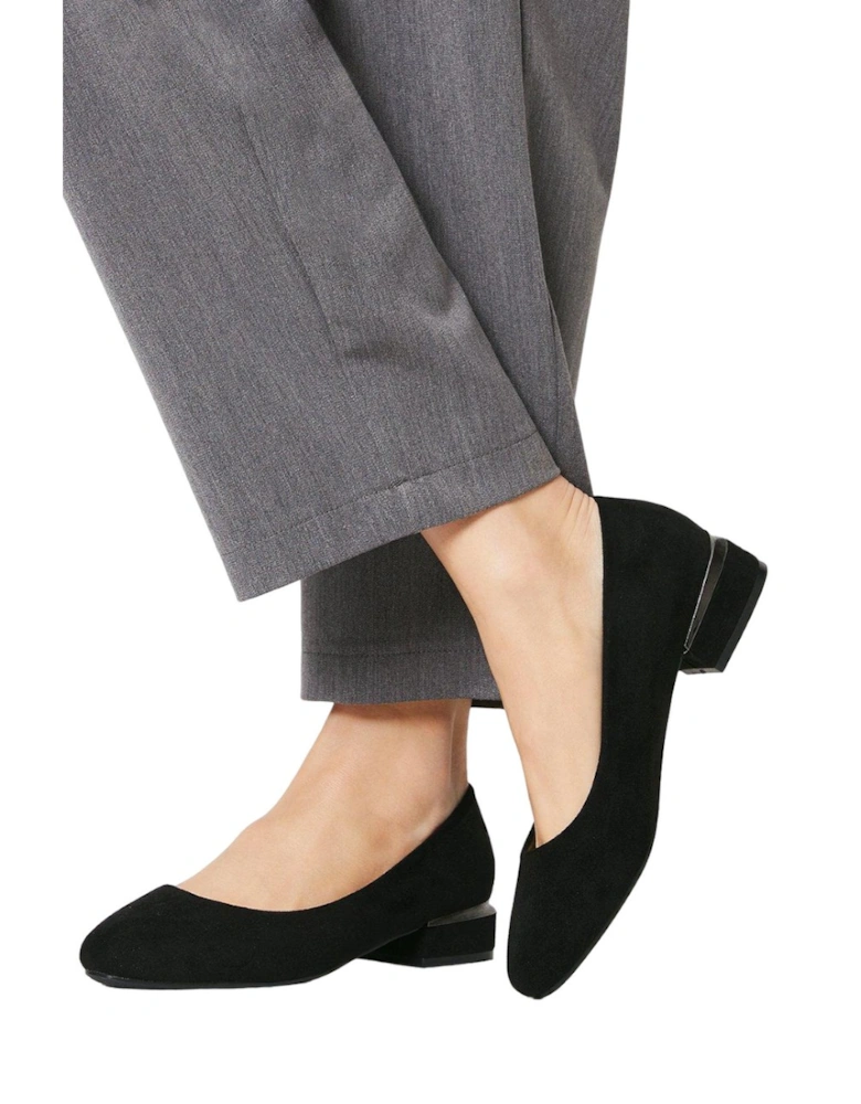 Womens/Ladies Percie Low Block Heel Pumps