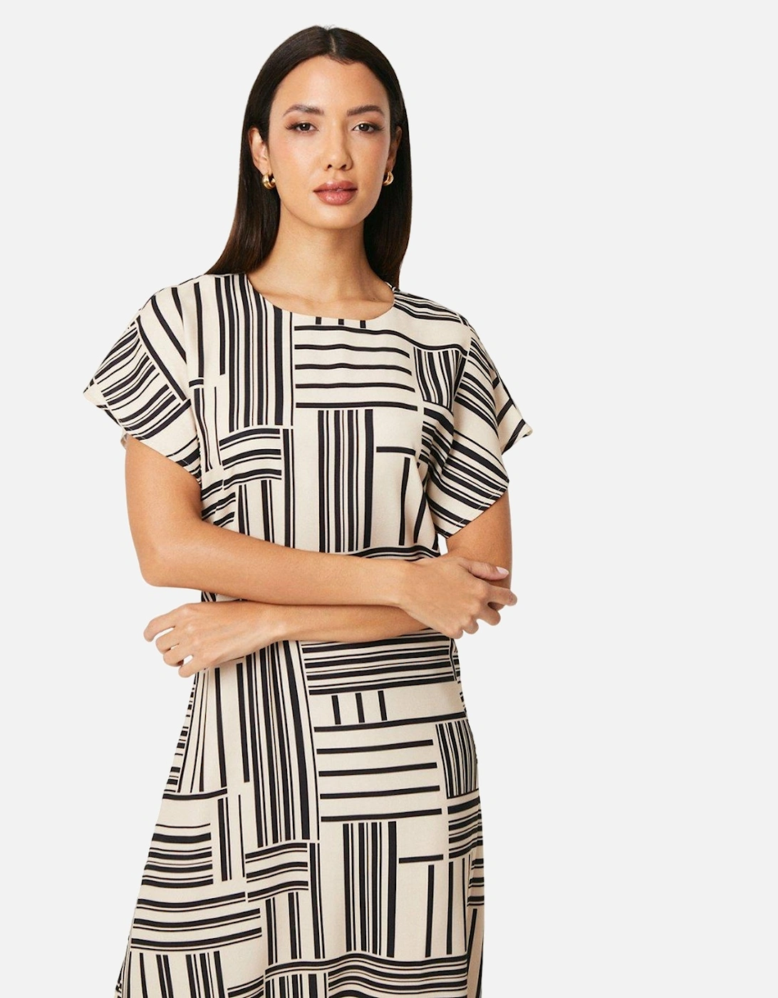 Womens/Ladies Geometric Midi Dress