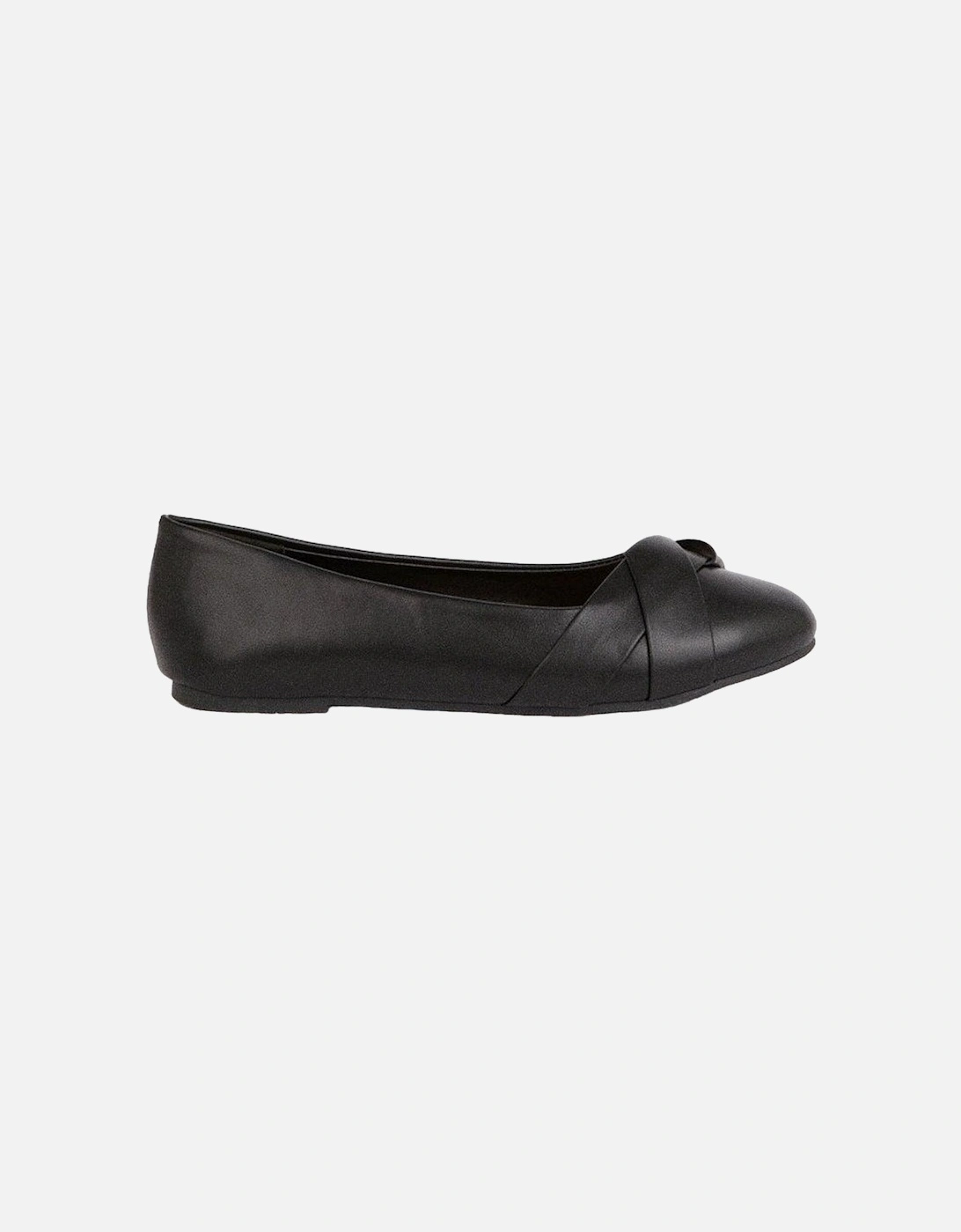 Womens/Ladies Paige Wrap Detail Wide Ballerina Flats