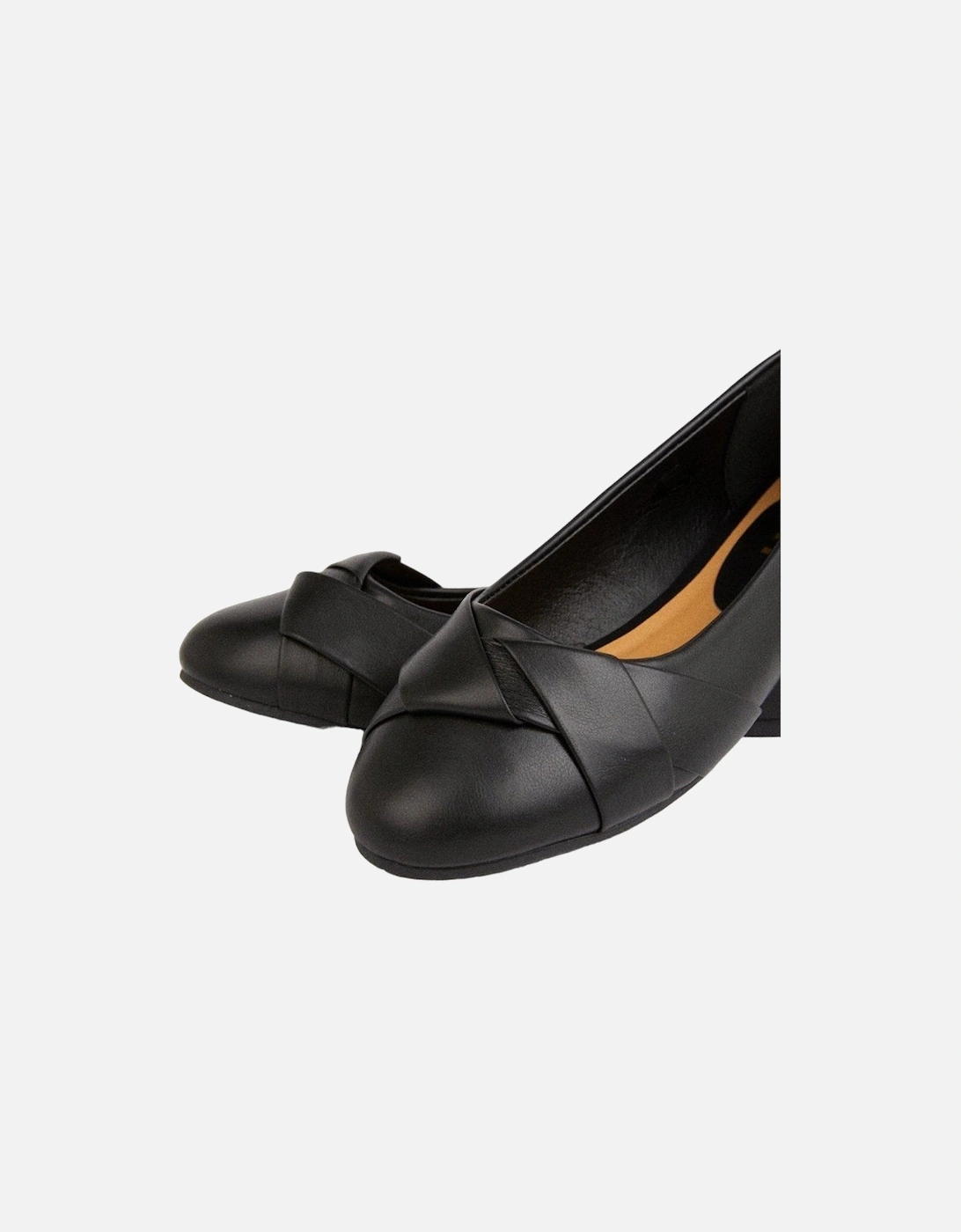 Womens/Ladies Paige Wrap Detail Wide Ballerina Flats