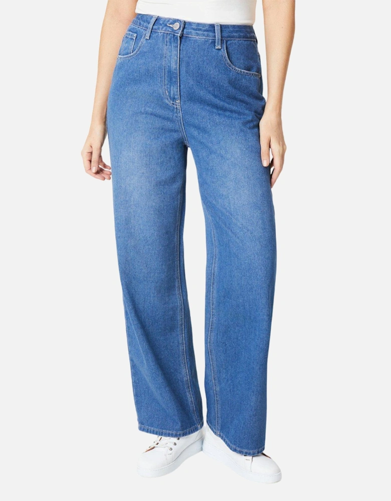 Womens/Ladies Wide Leg Jeans