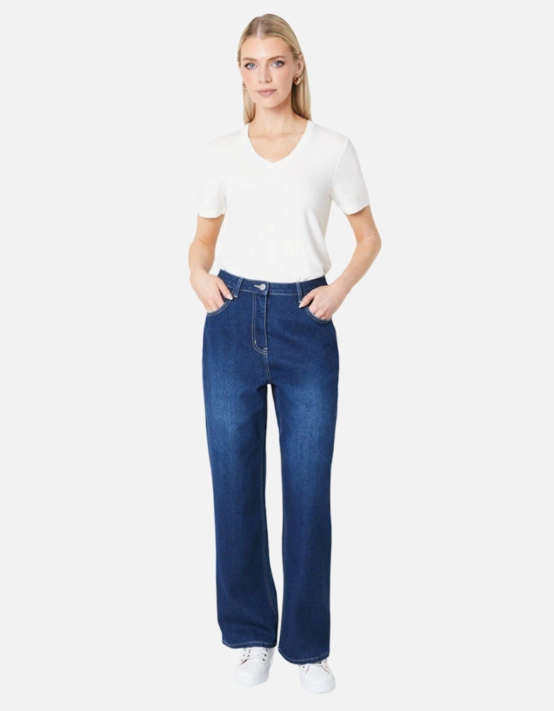 Womens/Ladies Wide Leg Jeans