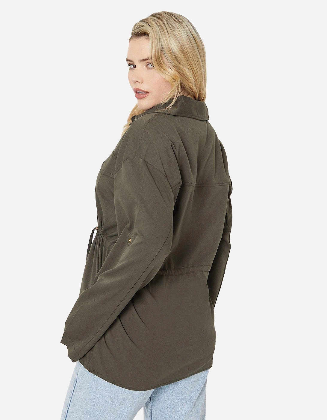 Womens/Ladies Drawstring Waist Shirt Jacket