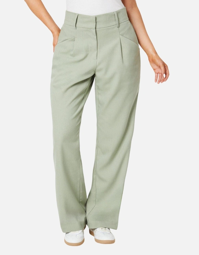 Womens/Ladies Draped Relaxed Wide Leg Trousers