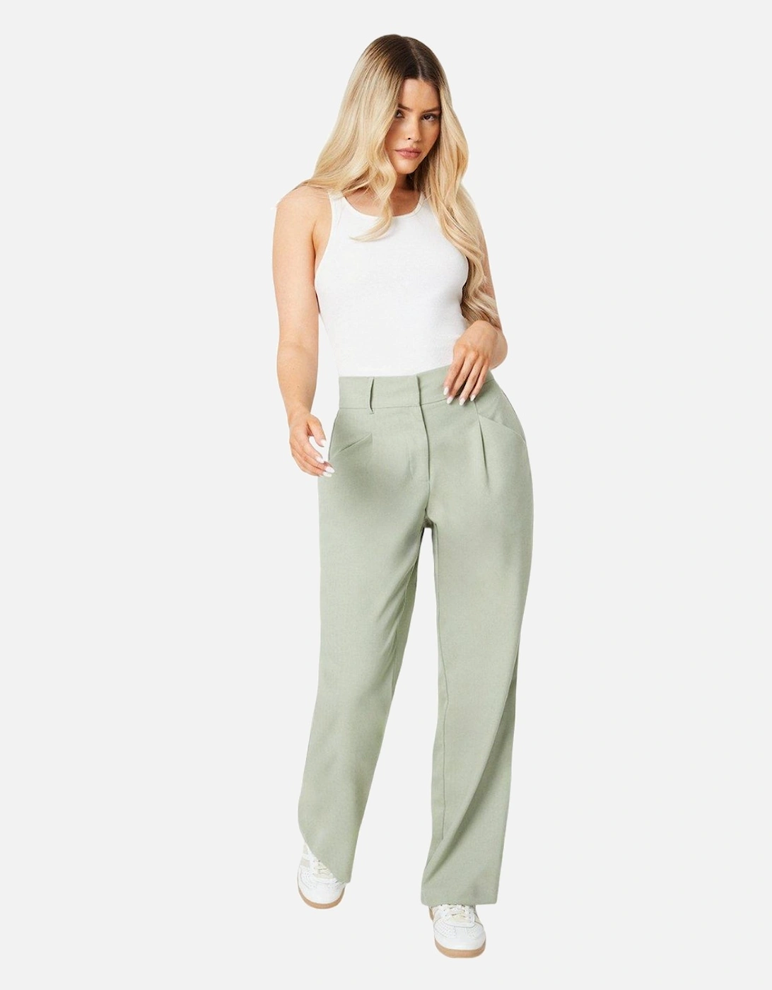 Womens/Ladies Draped Relaxed Wide Leg Trousers