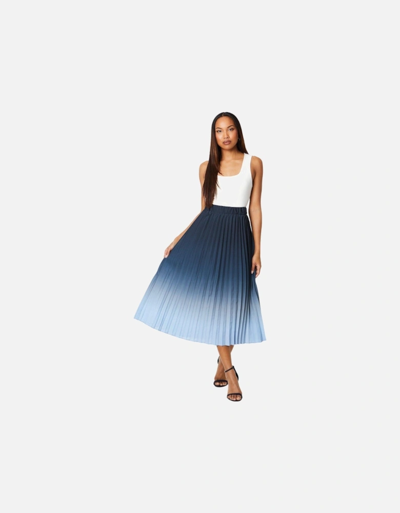 Womens/Ladies Ombre Pleated Midi Skirt