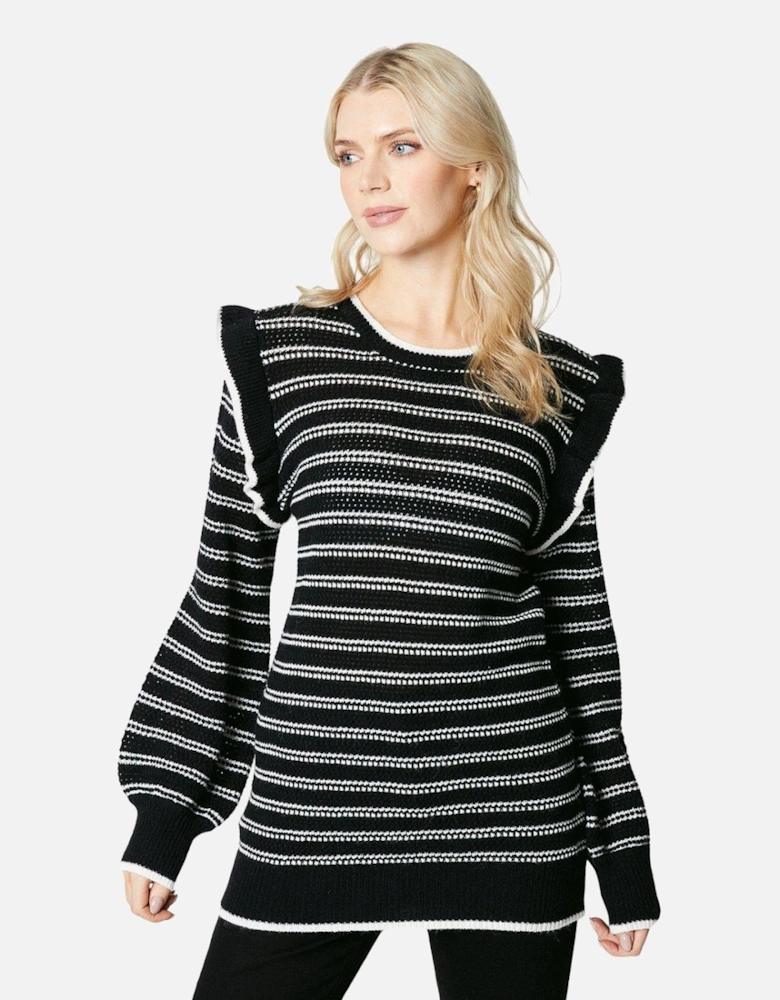 Womens/Ladies Stripe Frill Tunic