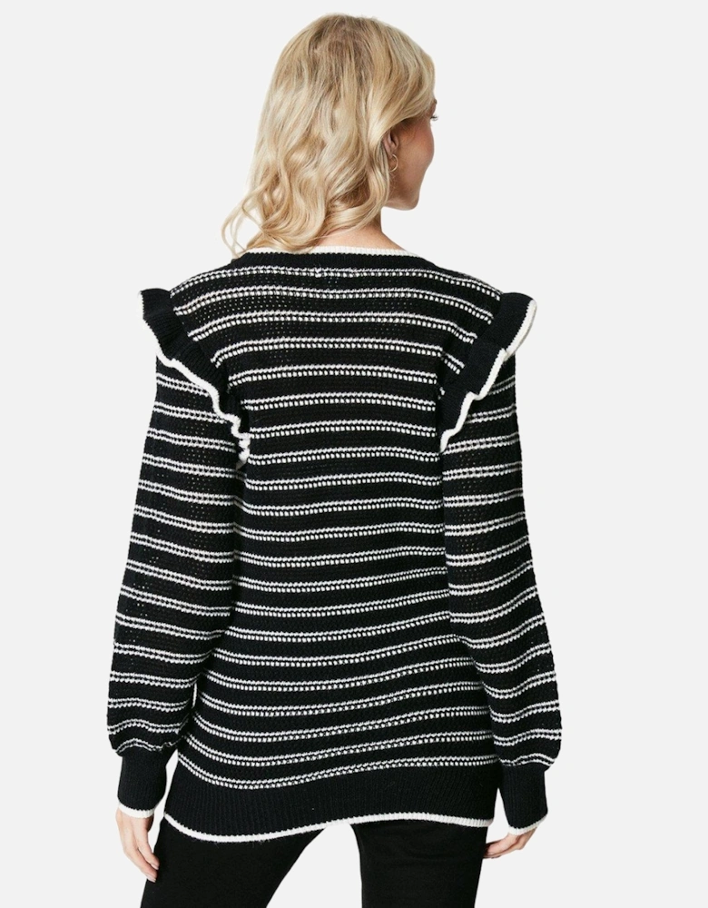 Womens/Ladies Stripe Frill Tunic