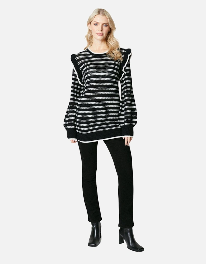 Womens/Ladies Stripe Frill Tunic