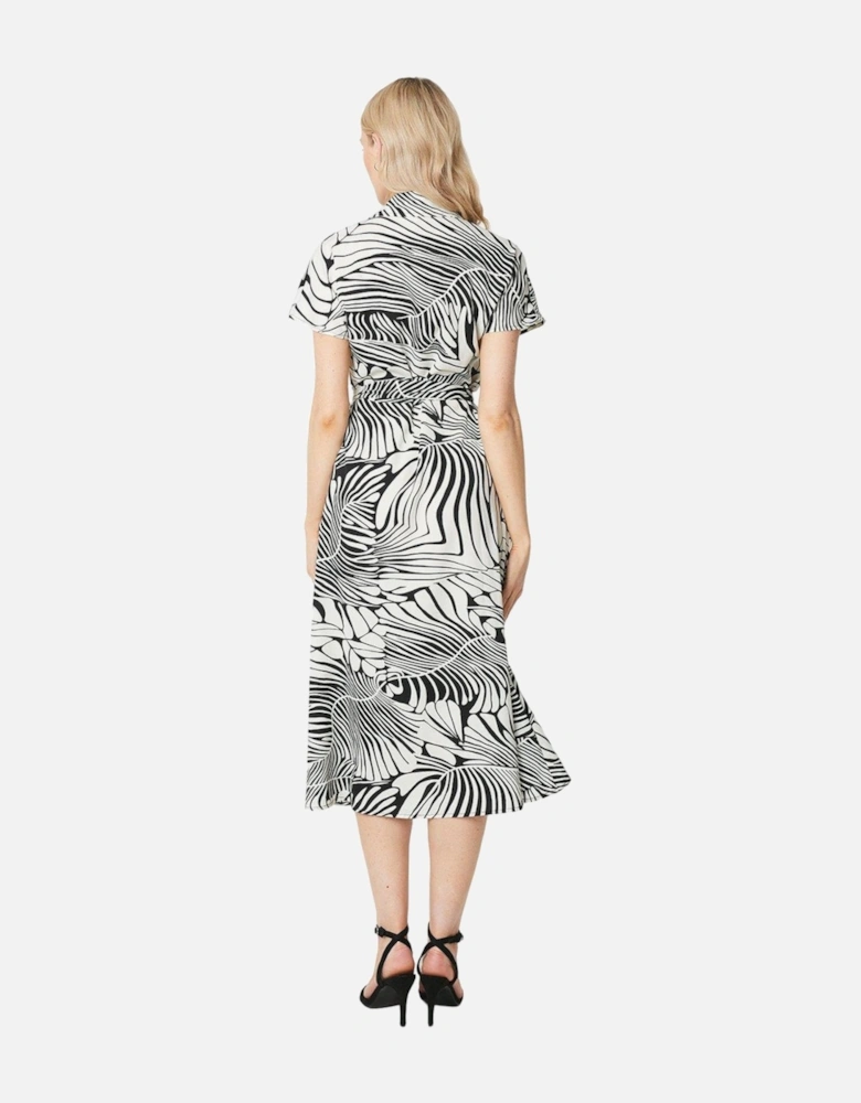 Womens/Ladies Leaf Print Midi Shirt Dress