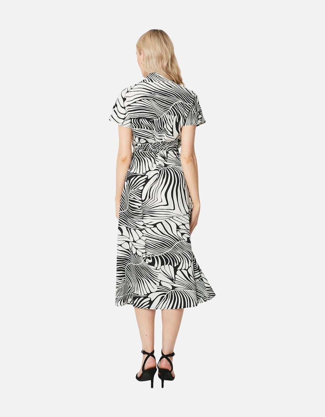 Womens/Ladies Leaf Print Midi Shirt Dress