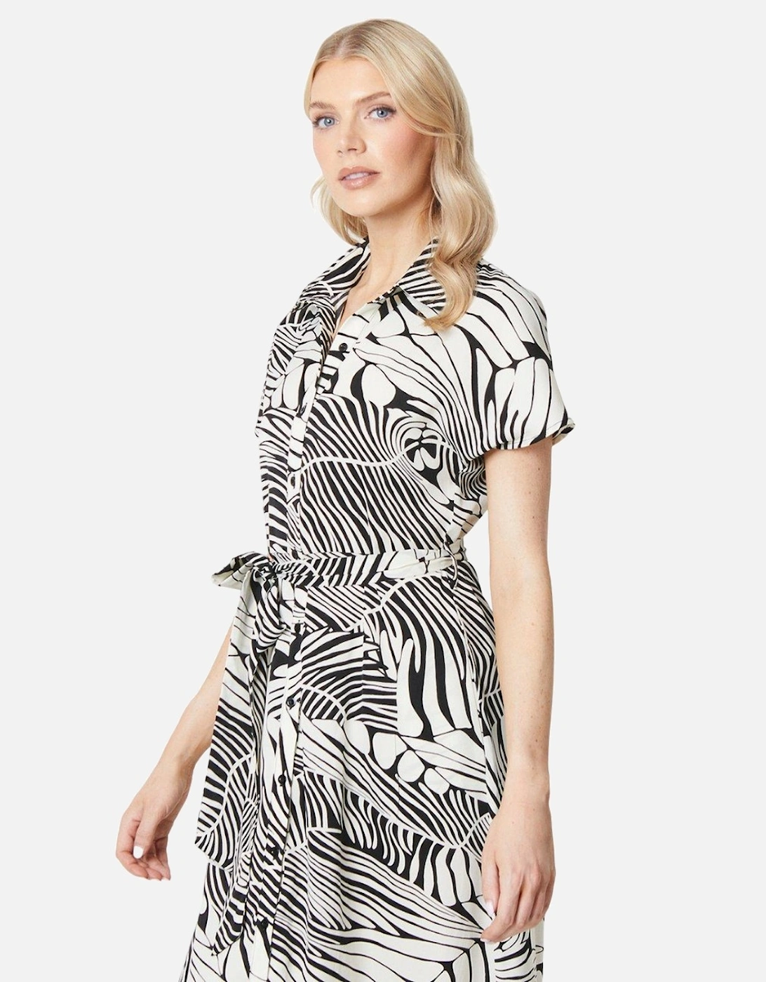 Womens/Ladies Leaf Print Midi Shirt Dress